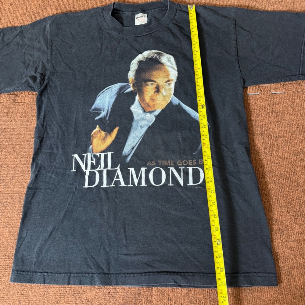Vintage 1998 Neil Diamond As Time‎ Goes By Tour T-Shirt Mens Large Black Murina - Picture 4 of 9